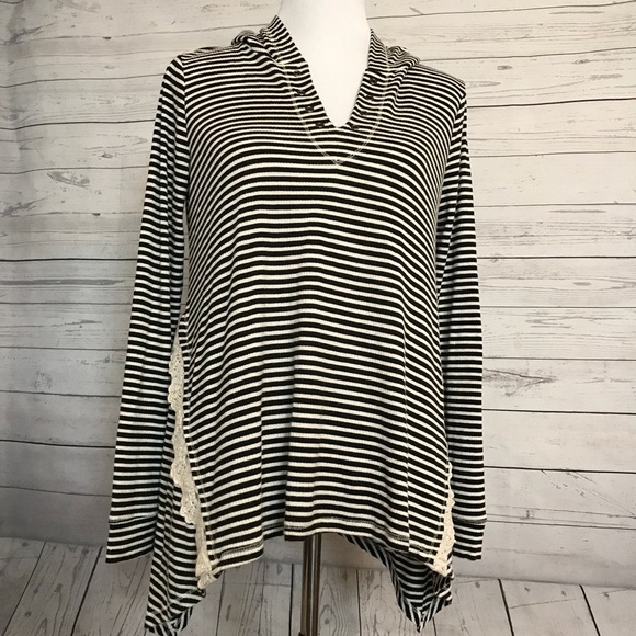 Rewind Tops - Rewind Lace Embellished Striped Top